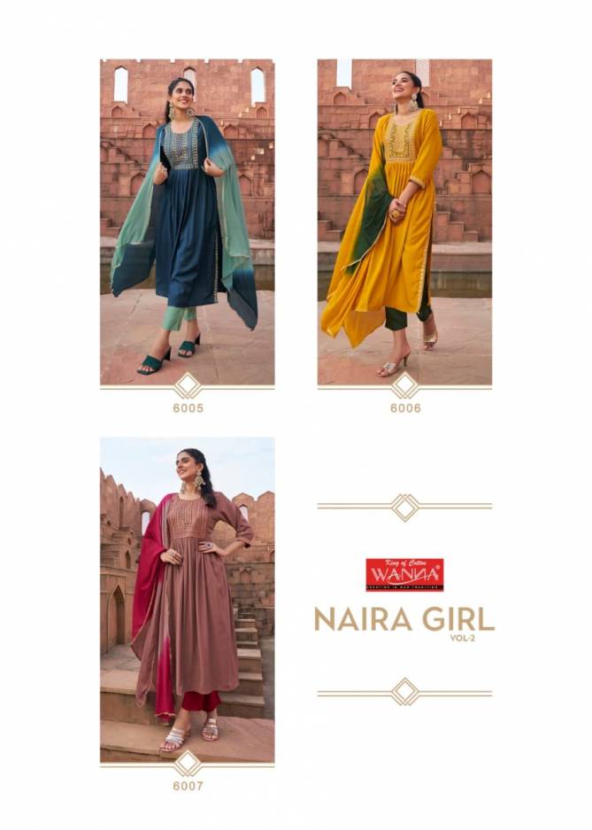 Naira Girl Vol 2 By Wanna Designer Kurti With Bottom Dupatta Catalog